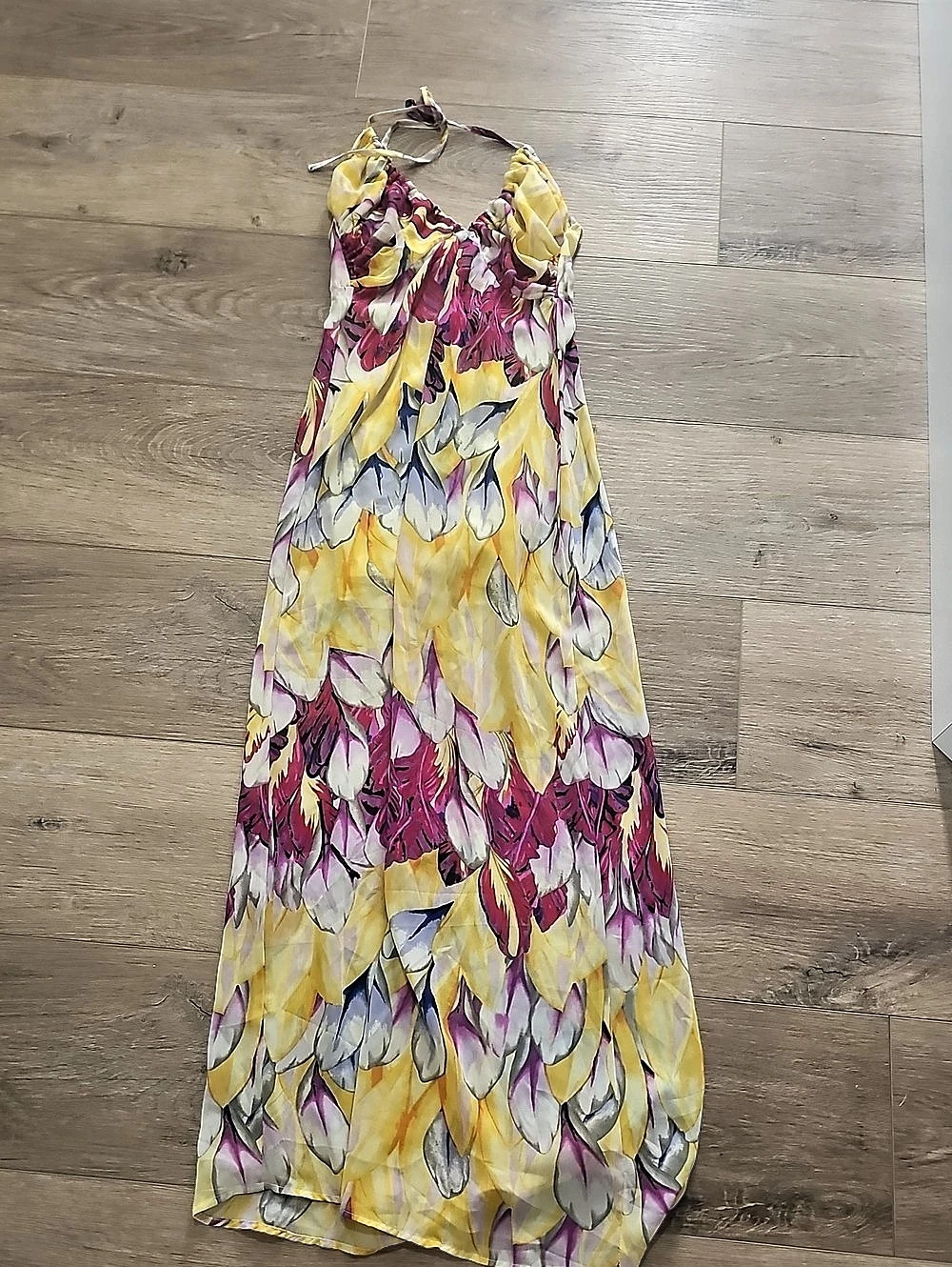 Ali & Kris Floral Maxi Dress in Yellow & Pink Size Small